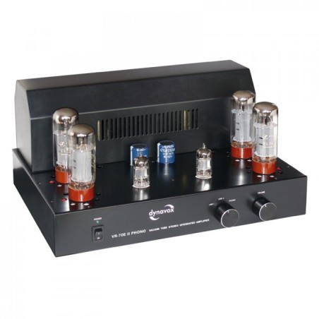 Dynavox vr-70e ii phono nero con ingressi supplementari mm/mc - amplficatore integrato