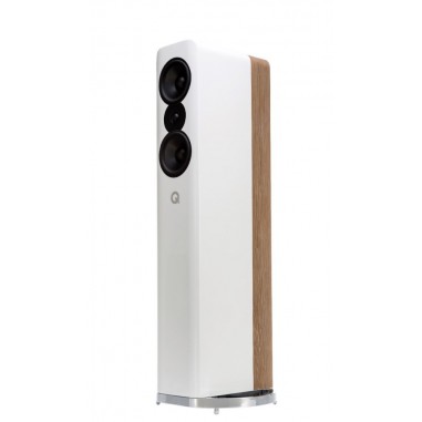 Q acoustics q concept 500 bianco high gloss + quercia - coppia diffusori da pavimento