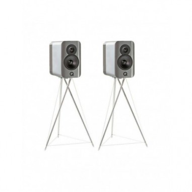 Q Acoustics Q CONCEPT 300 silver high gloss + ebano - Coppia diffusori da stand (stand inclusi)