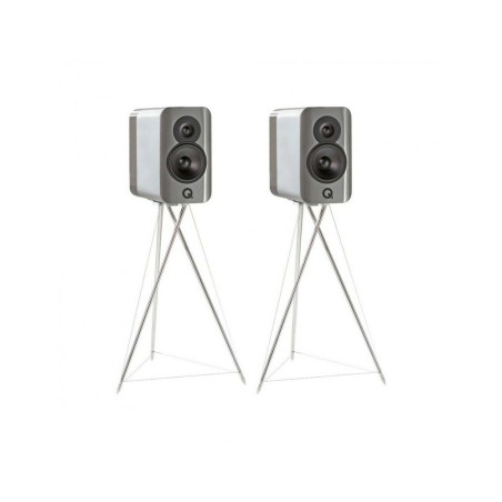 Q Acoustics Q CONCEPT 300 silver high gloss + ebano - Coppia diffusori da stand (stand inclusi)