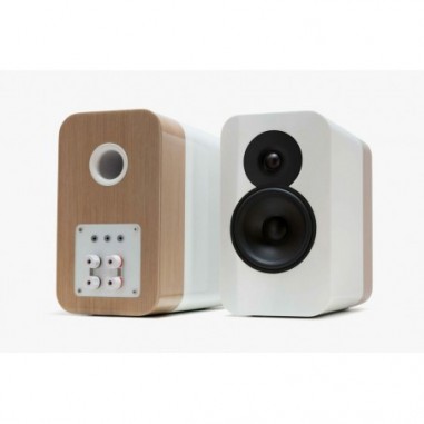 Q Acoustics Q CONCEPT 300 bianco high gloss + quercia - Coppia diffusori da stand