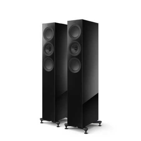 KEF R5 Meta Black Gloss - Coppia diffusori HiFi da pavimento ultra sottili