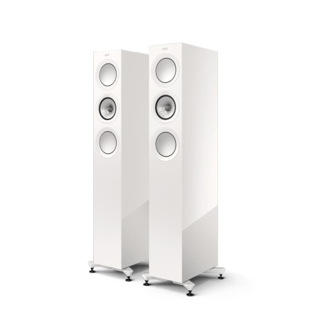 KEF R5 Meta White Gloss - Coppia diffusori HiFi da pavimento ultra sottili