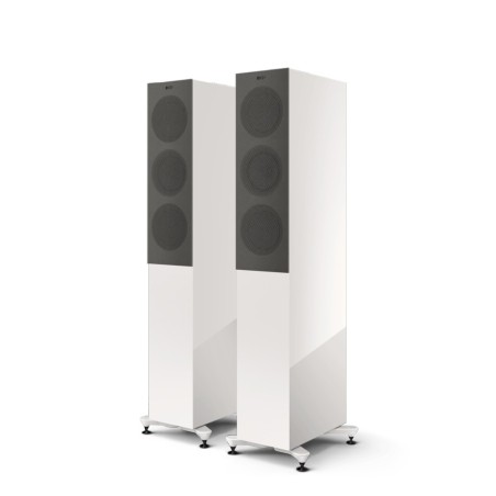 KEF R5 Meta White Gloss - Coppia diffusori HiFi da pavimento ultra sottili