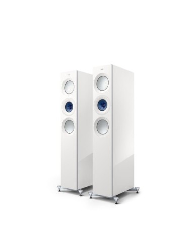 KEF Reference 3 Meta High-Gloss White/Blue - Coppia diffusori da pavimento di riferimento