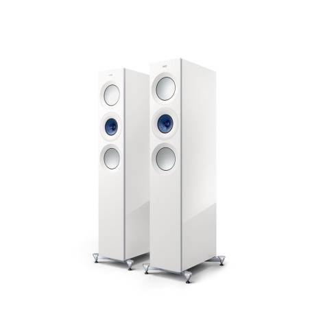 KEF Reference 3 Meta High-Gloss White/Blue - Coppia diffusori da pavimento di riferimento