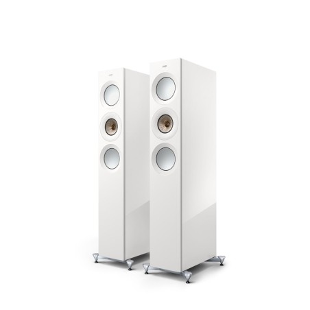 KEF Reference 3 Meta High-Gloss White/Champagne - Coppia diffusori da pavimento di riferimento