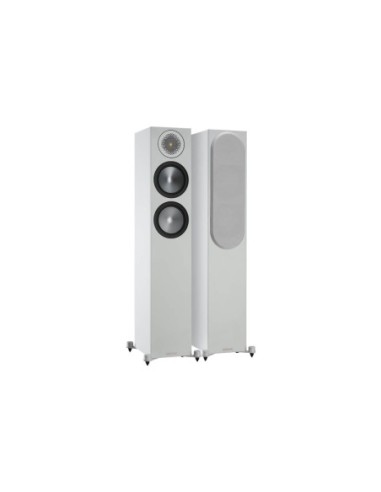 Monitor audio bronze 200 6g white - coppia diffusori da pavimento bass reflex a 2 vie e mezzo