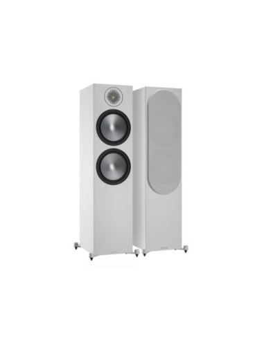 Monitor audio bronze 500 6g white - coppia diffusori da pavimento bass reflex a 2 vie e mezzo