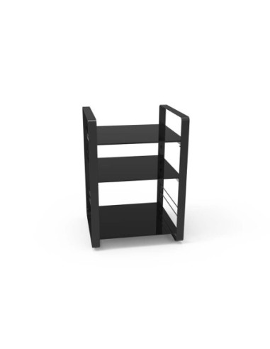 Norstone LOFT CENTRAL BLACK/ BLACK GLASS - Mobile porta giradischi, HiFi e vinili