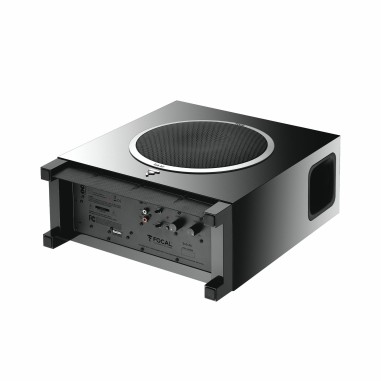 Black lacquered focal sub air wireless ultracompact active subwoofer